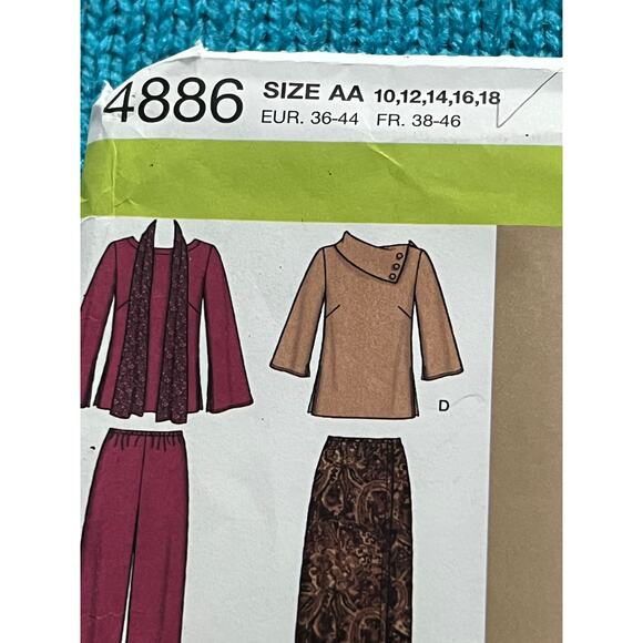 Simplicity 4886 Sewing pattern top straight skirt pants size 10 12 14 16 18 - Picture 2 of 5